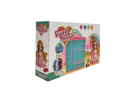 Sweet Annie Doll With Wardrobe - 6 Inches Blue Wardrobe Ages 3+