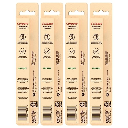 Charcoal Bamboo Toothbrush - Soft 4-Piece Pack