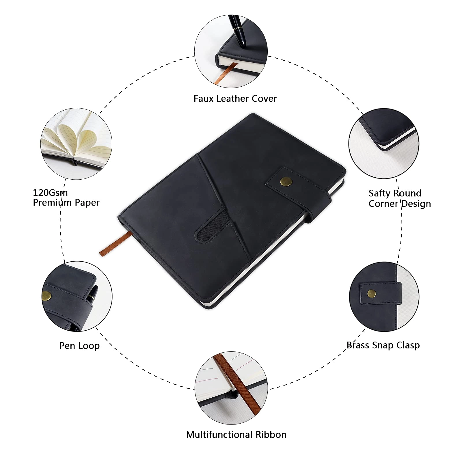 Lined Leather Journal - A5 200 Pages