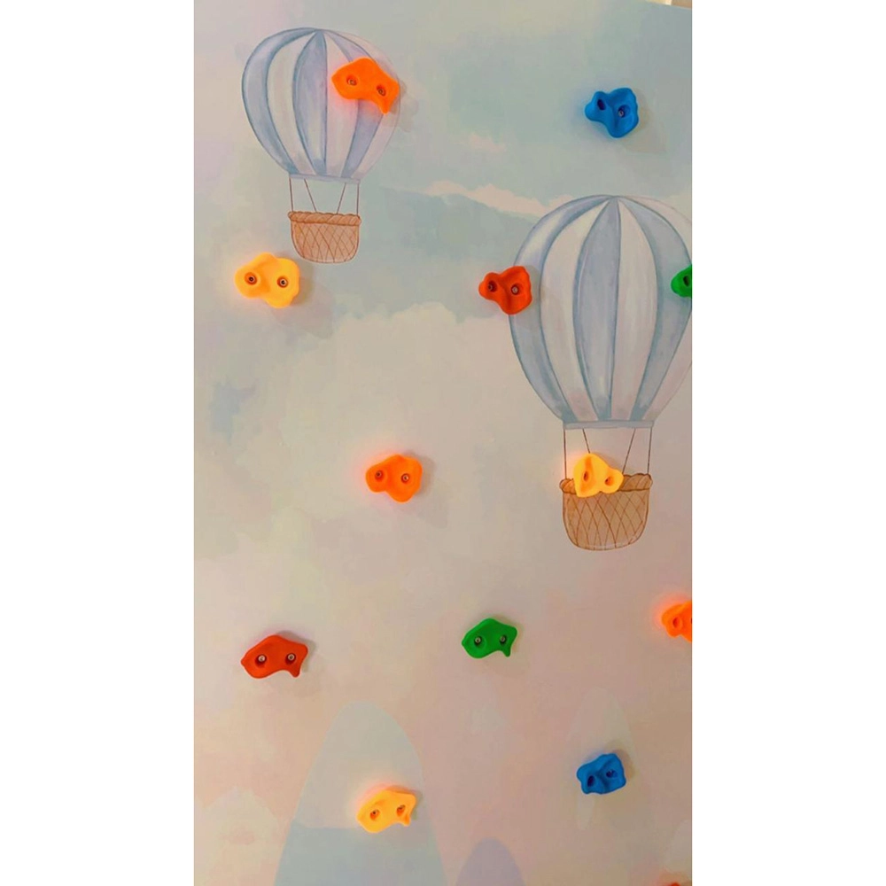Balloon Theme Climbing Wall - Laminated MDF Vinyl Sticker Climbing Grips Birch Plywood Rope Safety foam 30 kg