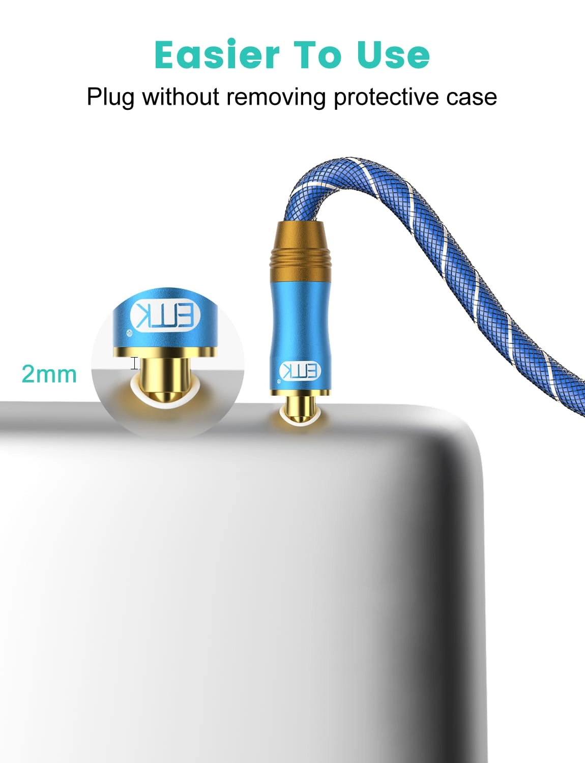 90 Degree Right Angle Aux Cable - 5M