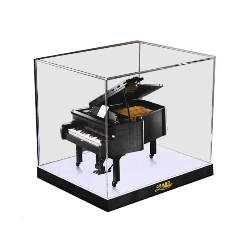 HCAEIOFJ Lego Ideas Clear Acrylic Display Case (21323) - Acrylic High Wood Bottom