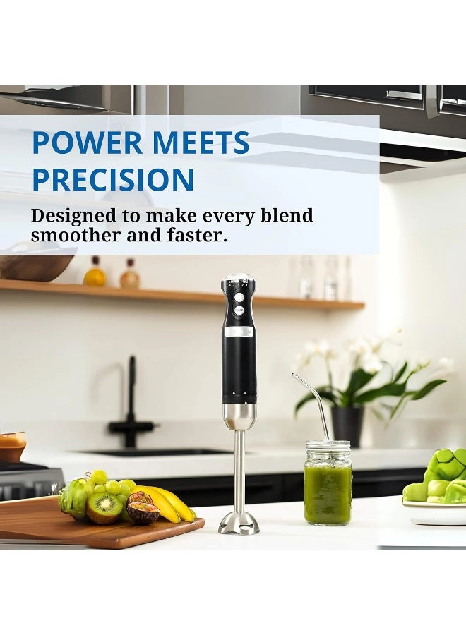 Retro Hand Blender - Stainless Steel, Turbo Mode, Soft Grip