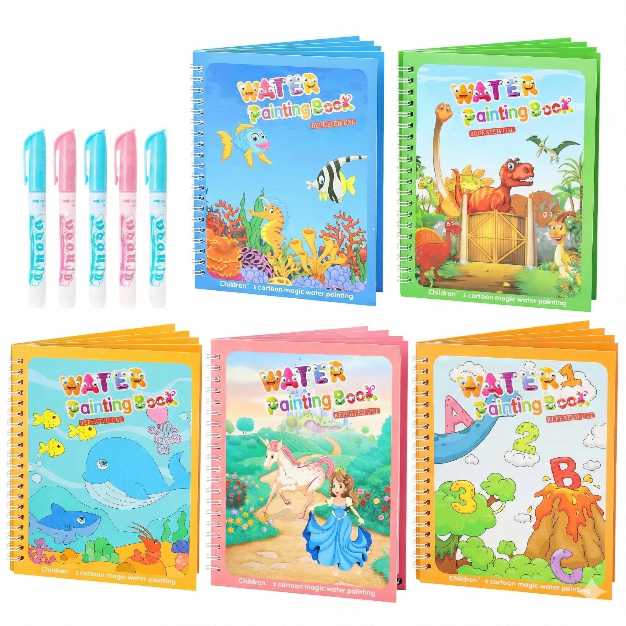 cmtoop Water Coloring Books - 10 5 Water Pens Pack