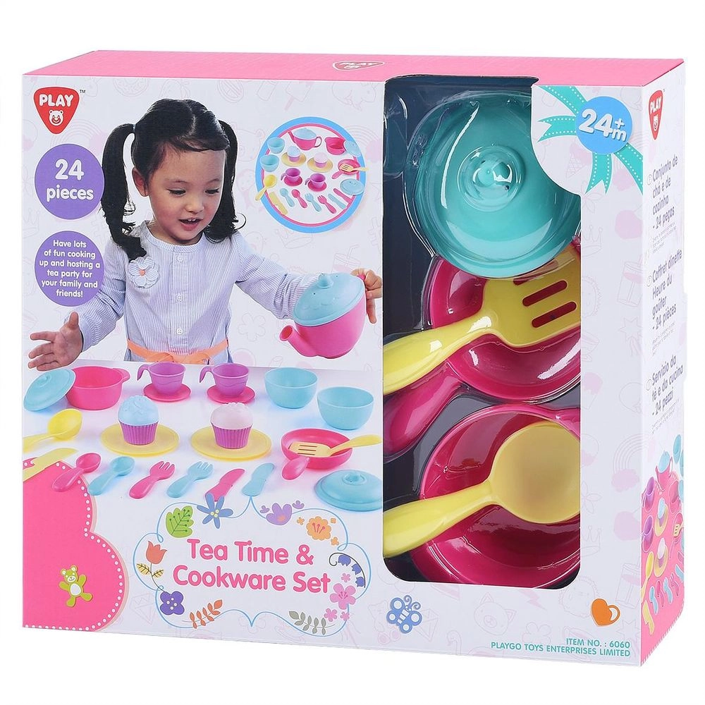 Tea Time & Cookware Toy Set - 24 Pcs (2169971-6060)