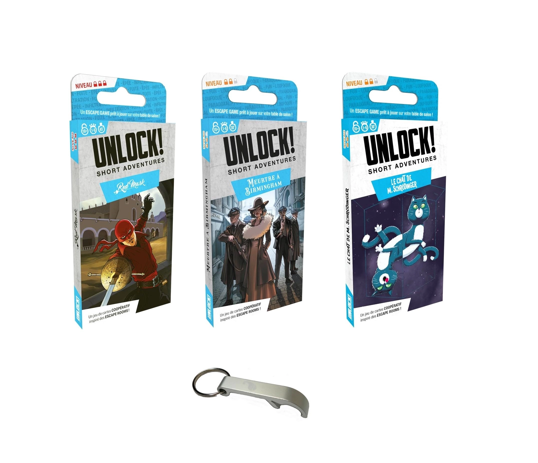 Blumie Shop Red Mask - French + Murder in Birmingham + Le Chat De M. Schrödinger + Bottle Opener