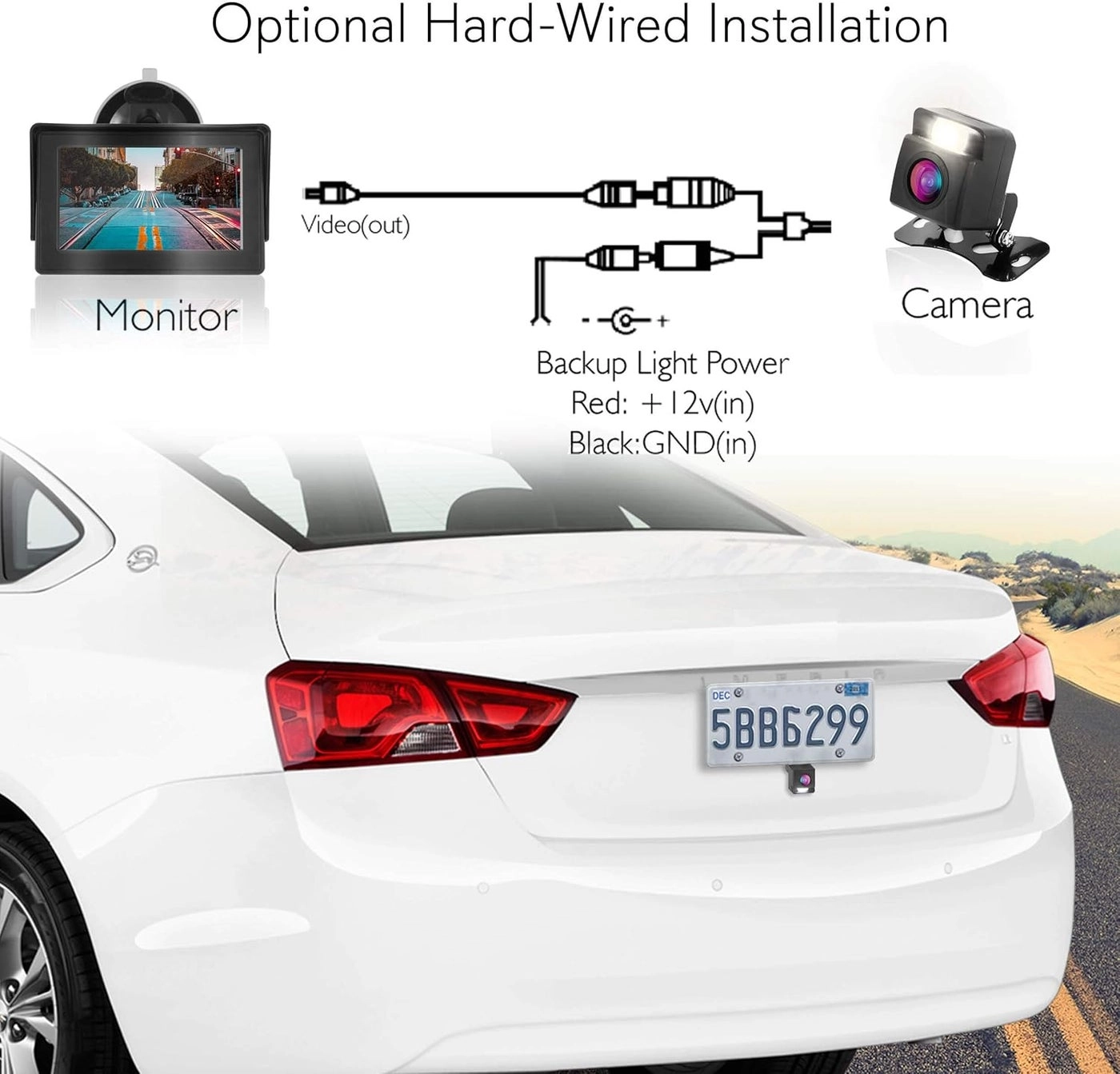 Wireless Backup Rear View Camera - Night vision Wireless 480 x 272