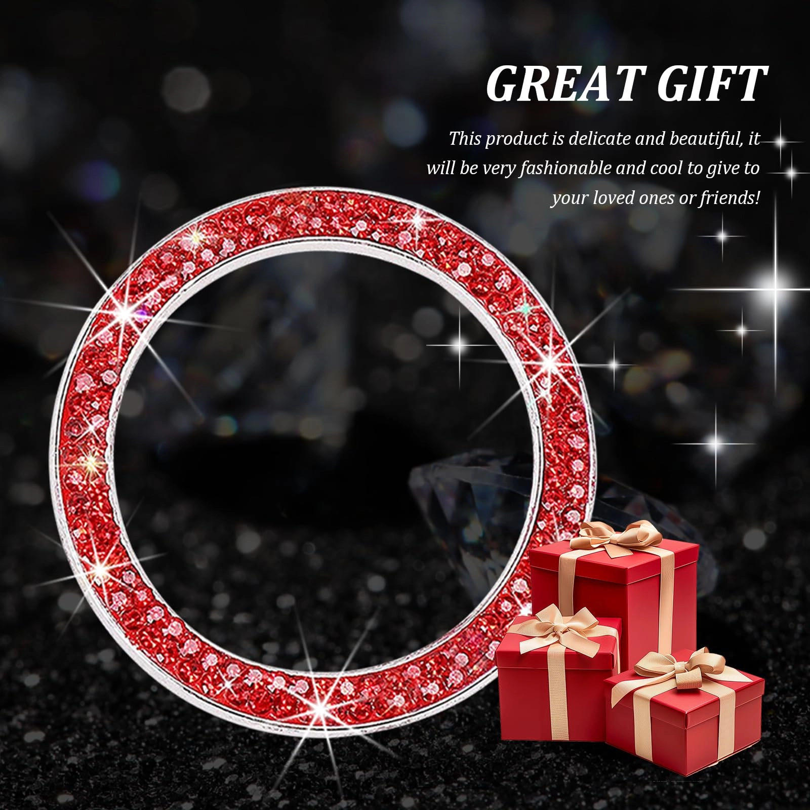 Rhinestone Car Engine Start Ring Decals