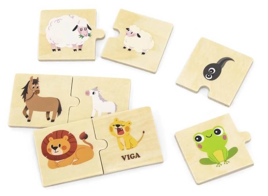 Mix & Match Wooden Learning Puzzle Set - 18 months+ 24 pieces