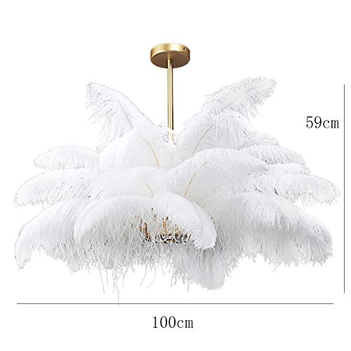 Nordic Modern Chandelier - E14-led White feathers 100*59cm