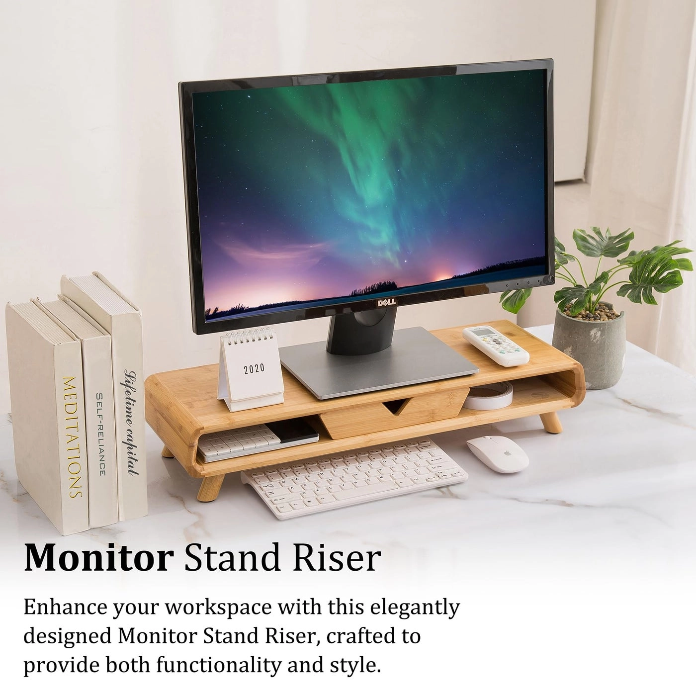 Bamboo Monitor Stand Riser