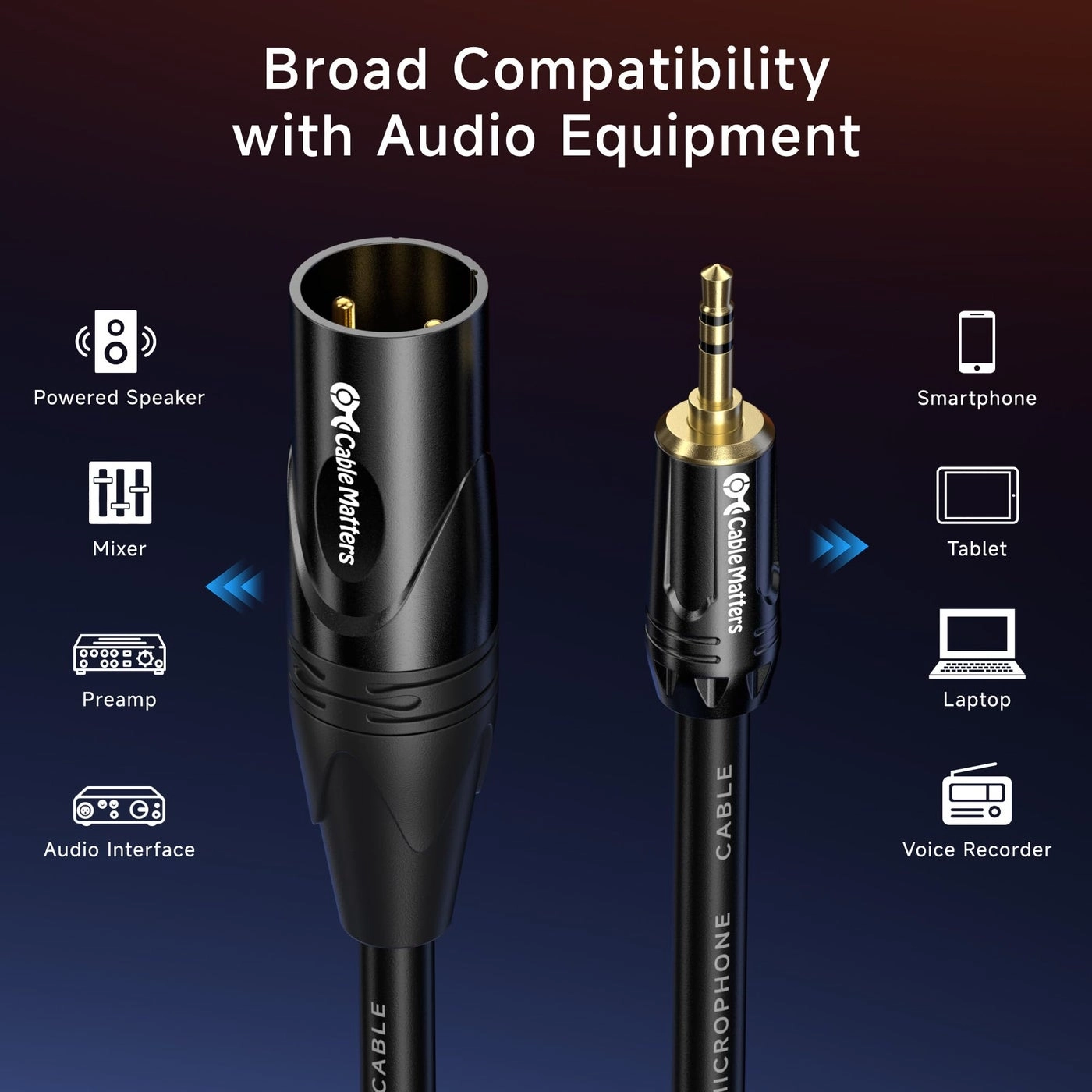 3.5mm to XLR Cable - 3.048 meter