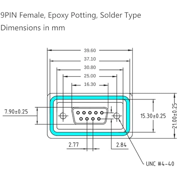 D-SUB EPOXY POTTING PLUG/SOCKET - 2PCS 2 ROW 9PIN/15PIN/25PIN/37PIN