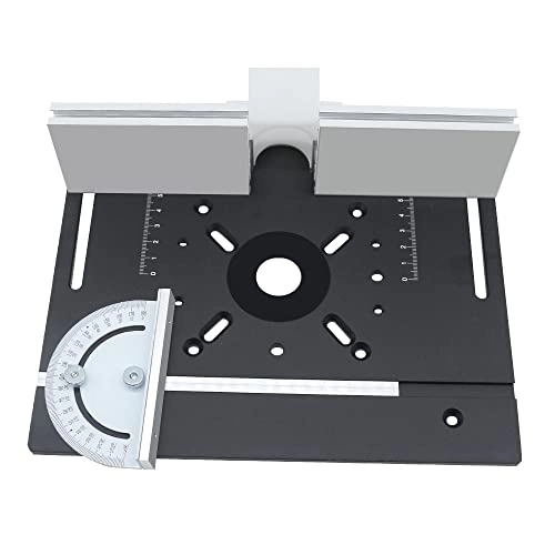 Router Table Insert Plate - 240 x 200mm Aluminum Alloy + Backer Plate + 180° Angle Gauge