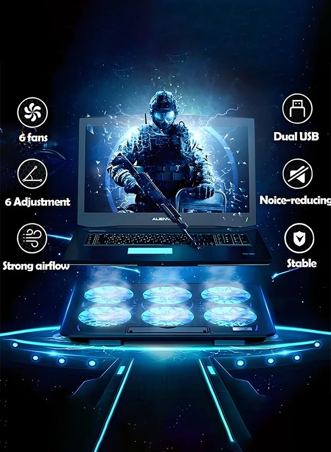 Gaming Laptop Cooling Pad - 6 piece(s) 17.3 inch