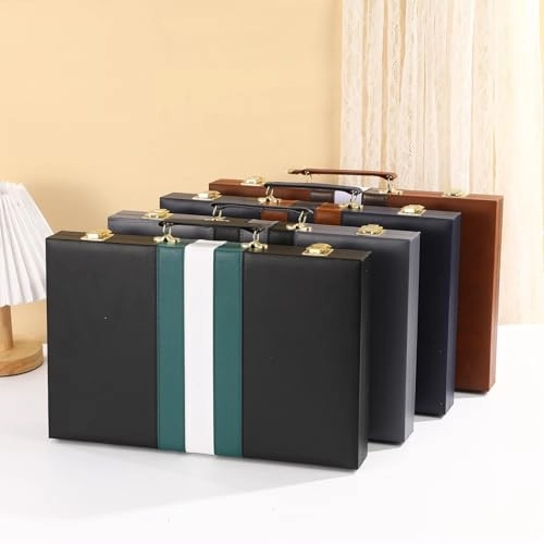 Backgammon Set - Blue 15inch PU Leather