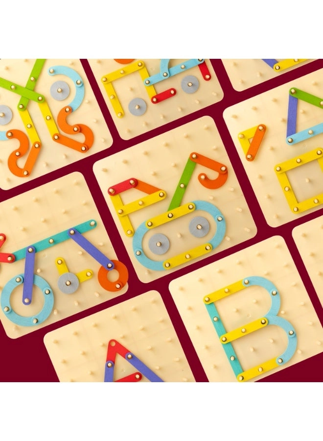 Wooden Creative Peg Board - 3+ 33 pieces