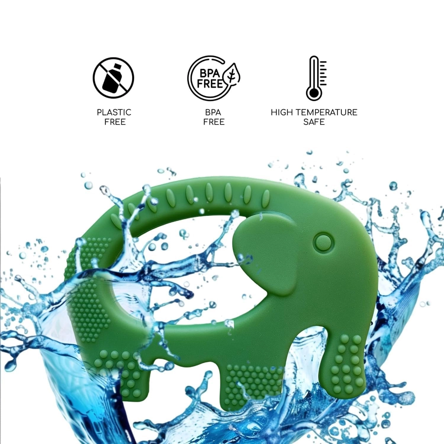 2 in 1 Teether - Beech Wood, Silicone