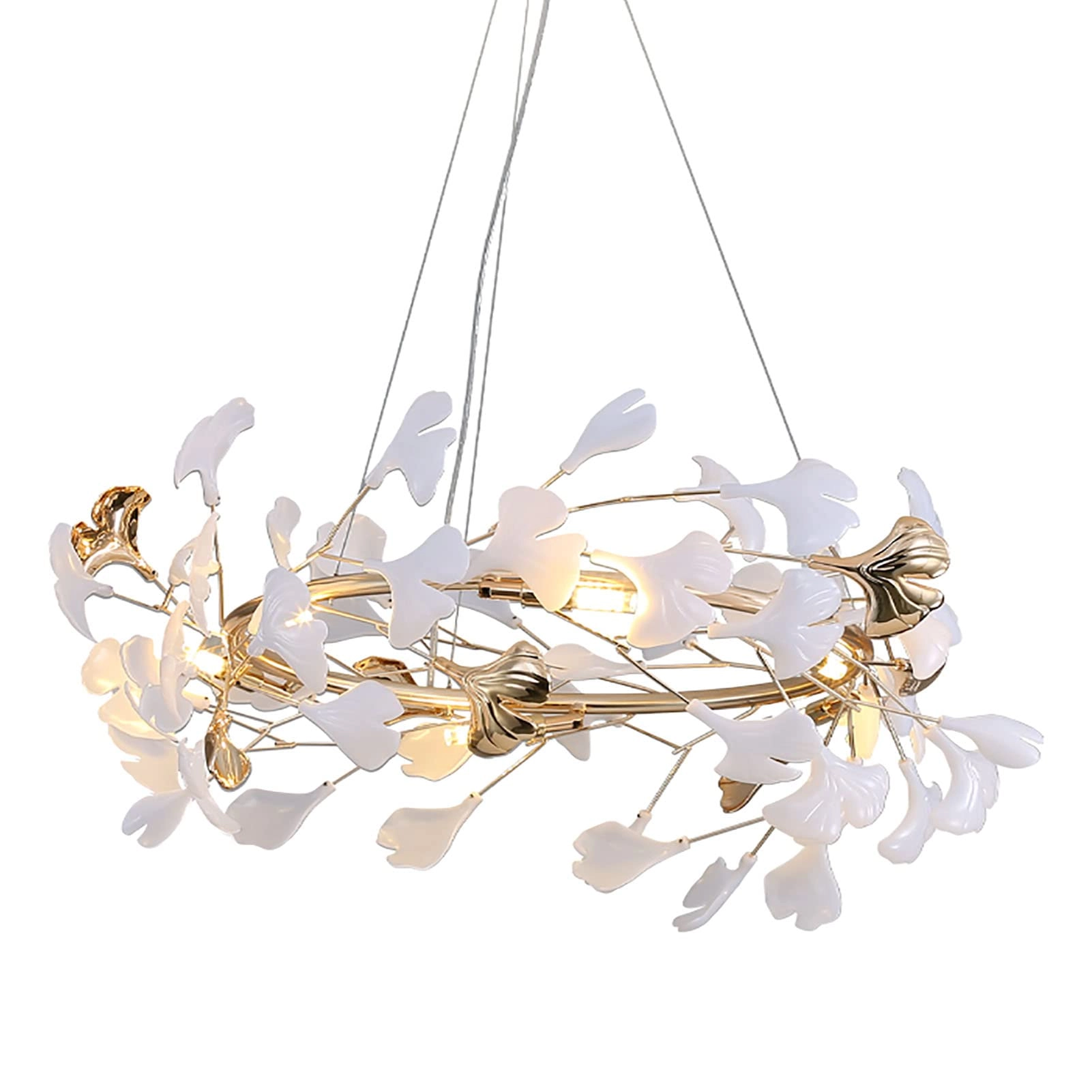 Scandinavian Artistic Long Chandelier - Golden 120*35cm 4 Head
