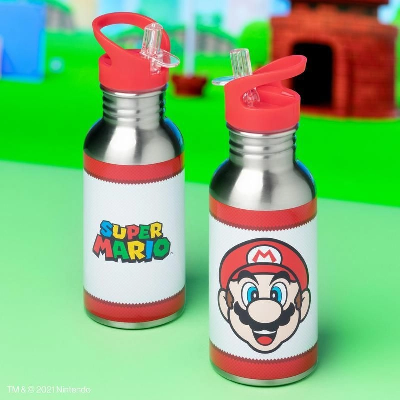 Super Mario Water Bottle Flip Straw 500 ml