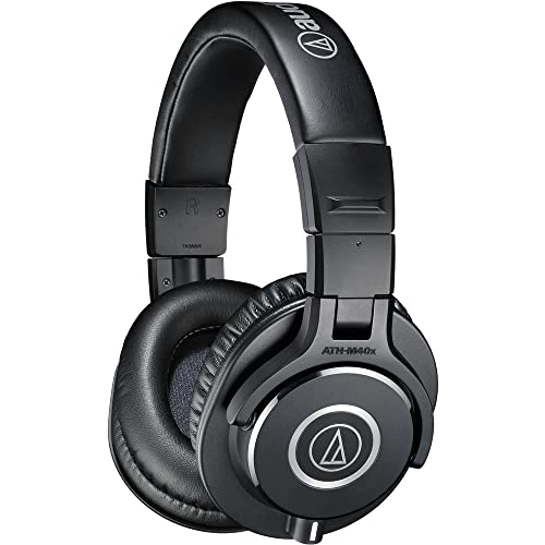 ATH-M40x Wired Headphone + Headphone Sanitizer Spray + Microfiber Cleaning Cloth + Screw On Adapter + Carrying Pouch + Straight Cable + Coiled Cable