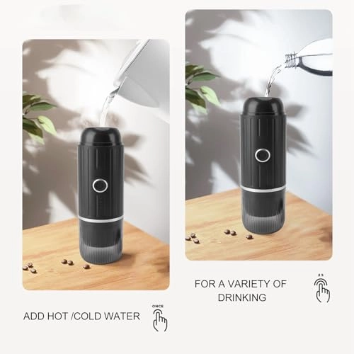 Portable Travel Coffee Maker - 80ml capsules and coffee powder