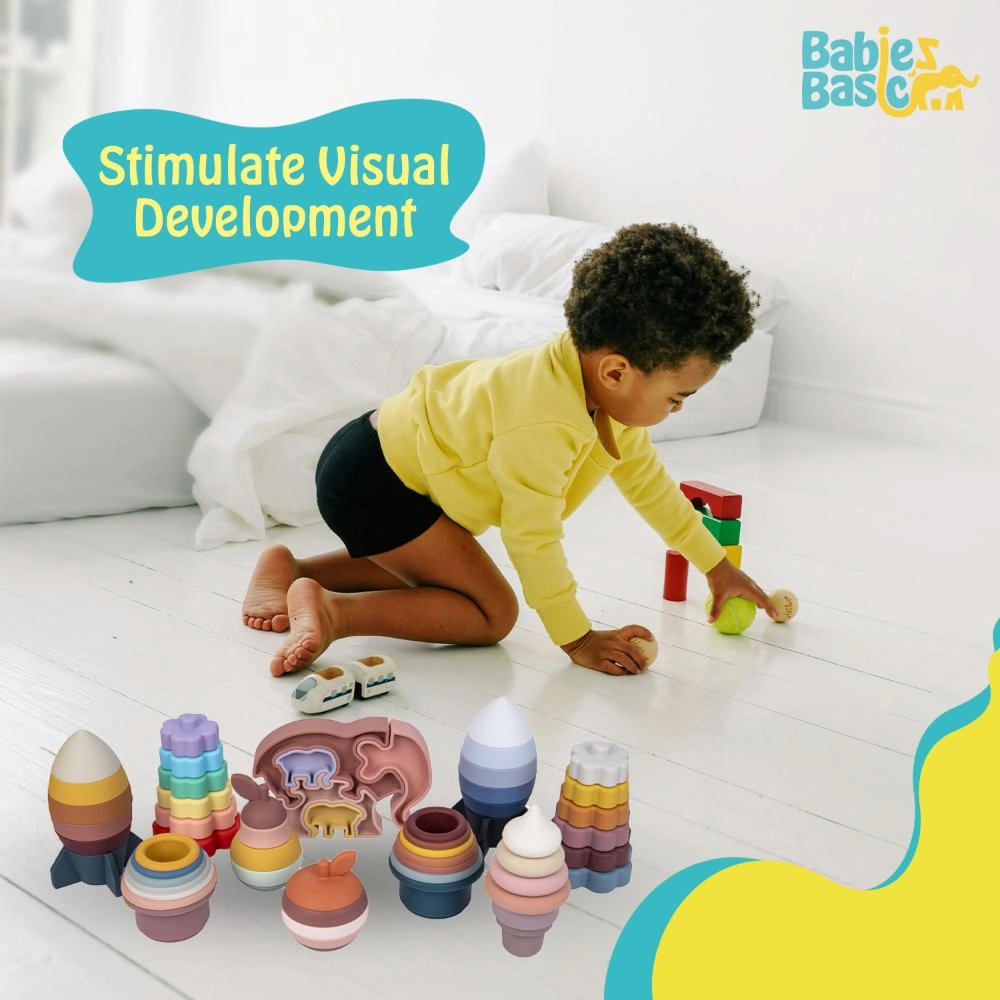 Silicone Stacking Toy - Suitable for 6 months to 4 years