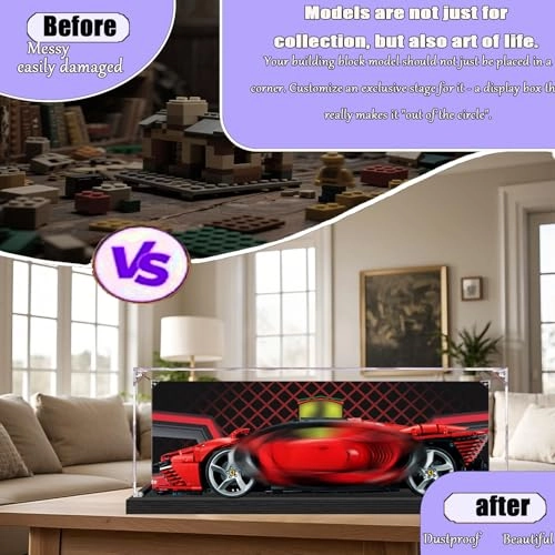 Acrylic Display Case - Compatible with Lego 62 x 30 x 20 cm