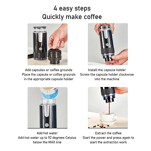 Portable Espresso Machine - 800mAh Battery Compatible Capsules