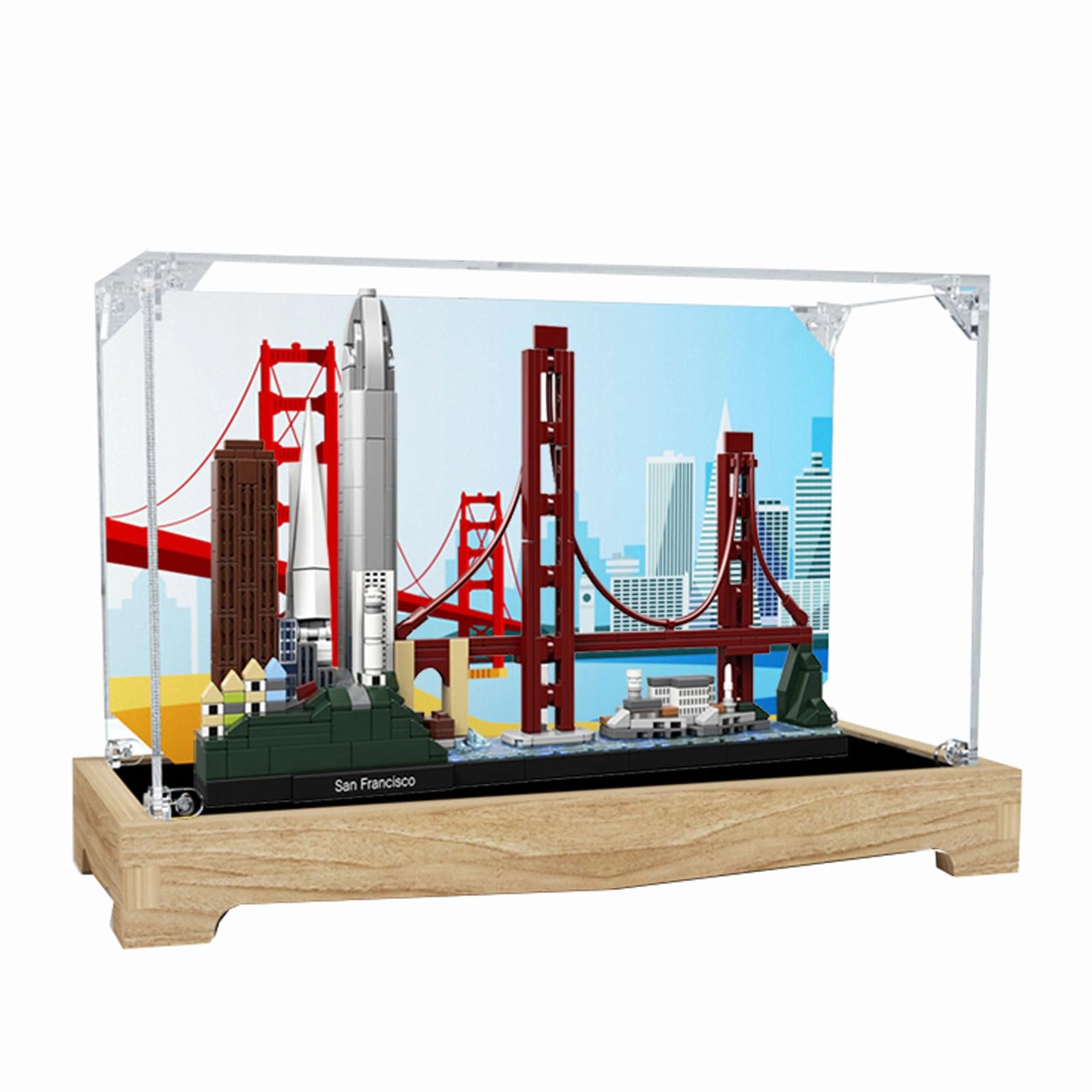 TIANQING Clear Acrylic Display Case - 21043 32 x 12 x 19 cm