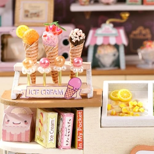 DIY Miniature Dollhouse Kit - Happiness Ice Cream Shop 1:24