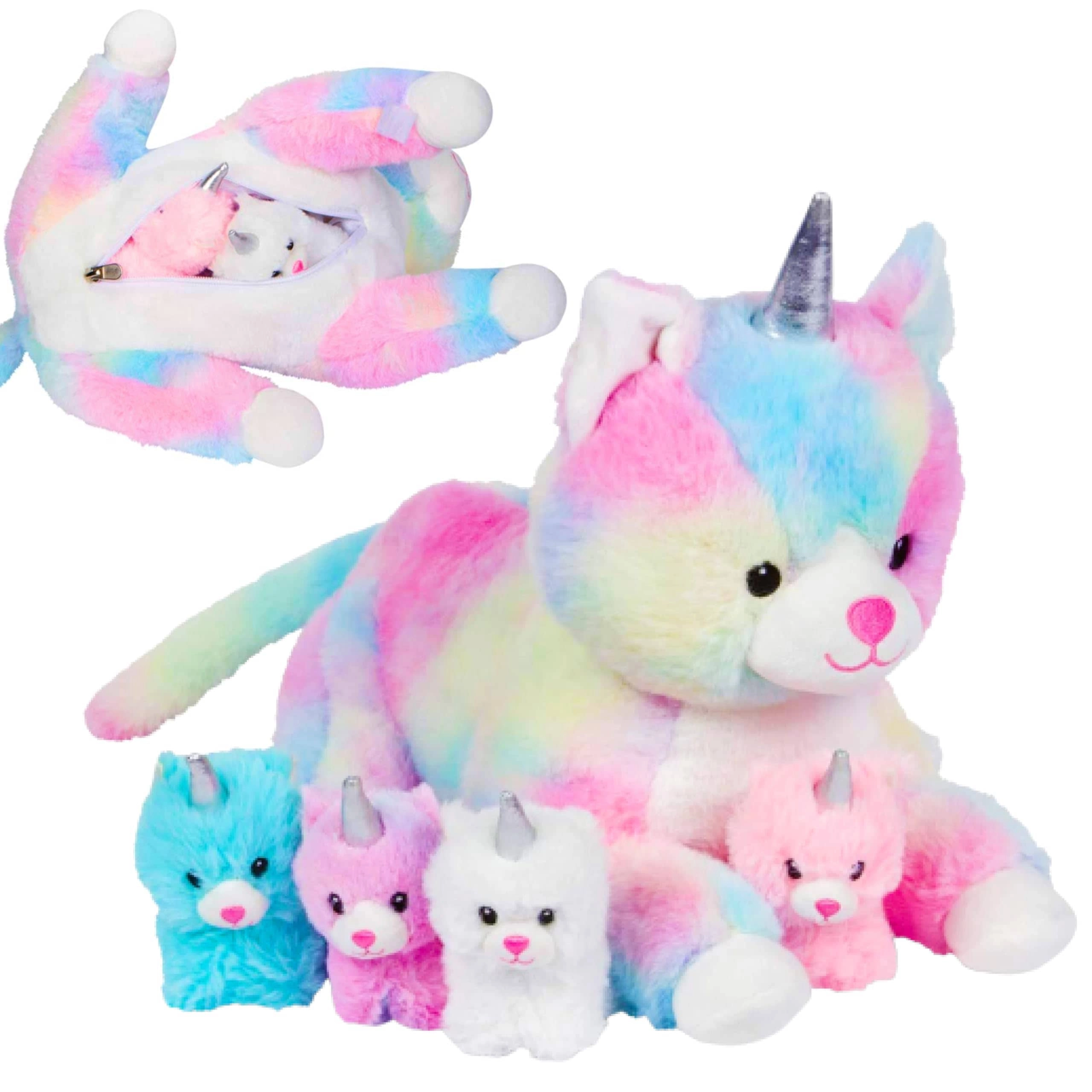 Pixiecrush Unicorn Cat Plushie - Five Stuffed Toys 5 x 10 x 8 inches