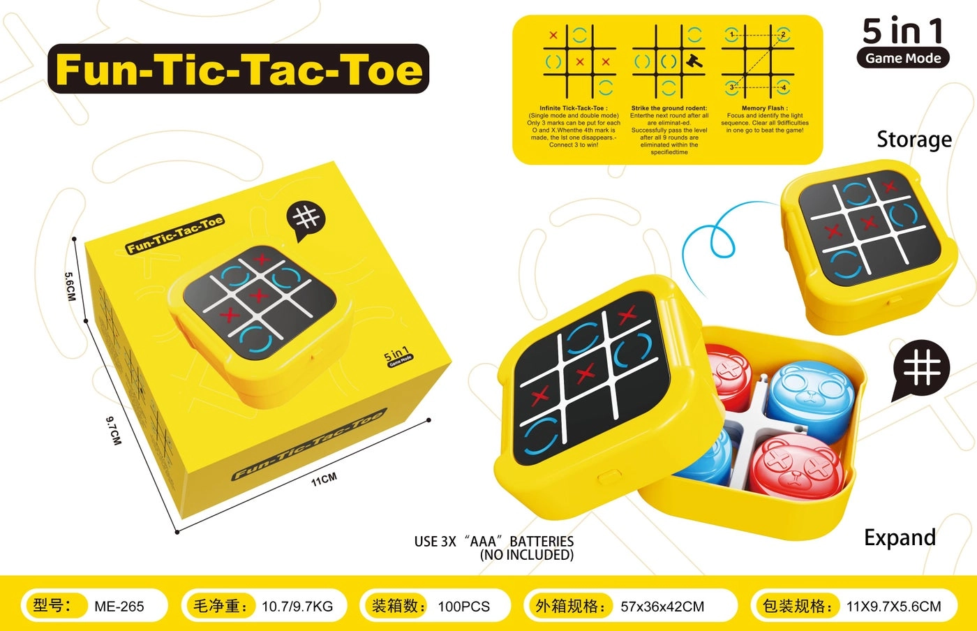 Electronic Tic-Tac-Toe - 5-in-1 Educational Two Player