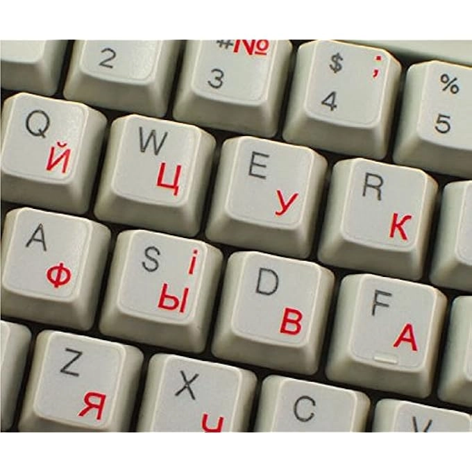 TRANSPARENT KEYBOARD STICKERS - UKRAINIAN RUSSIAN