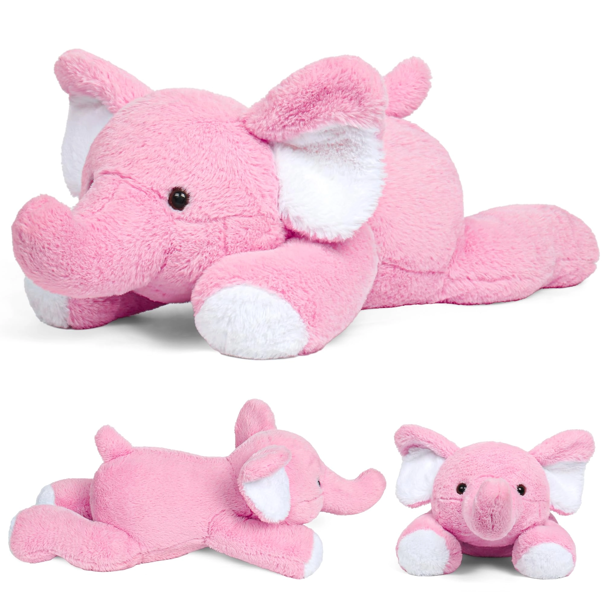 E-Tech Ltd JM Elephant Weighted Stuffed Animal - 5lbs 24 in Pink