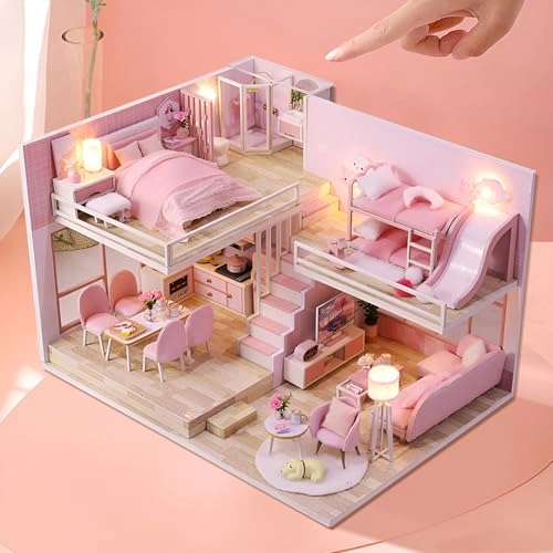 DIY Miniature Dollhouse Kit - Pink Sweetheart