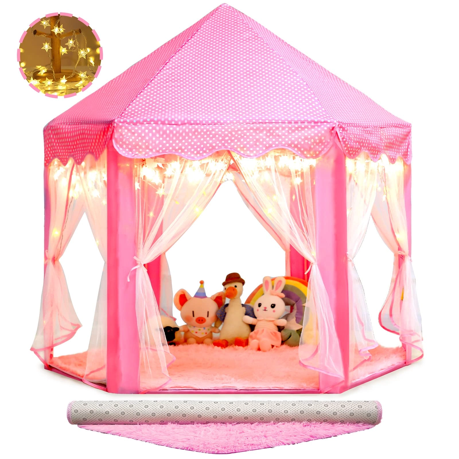 Princess Castle Tent - 52 inches x 48 inches x 52 inches Pink
