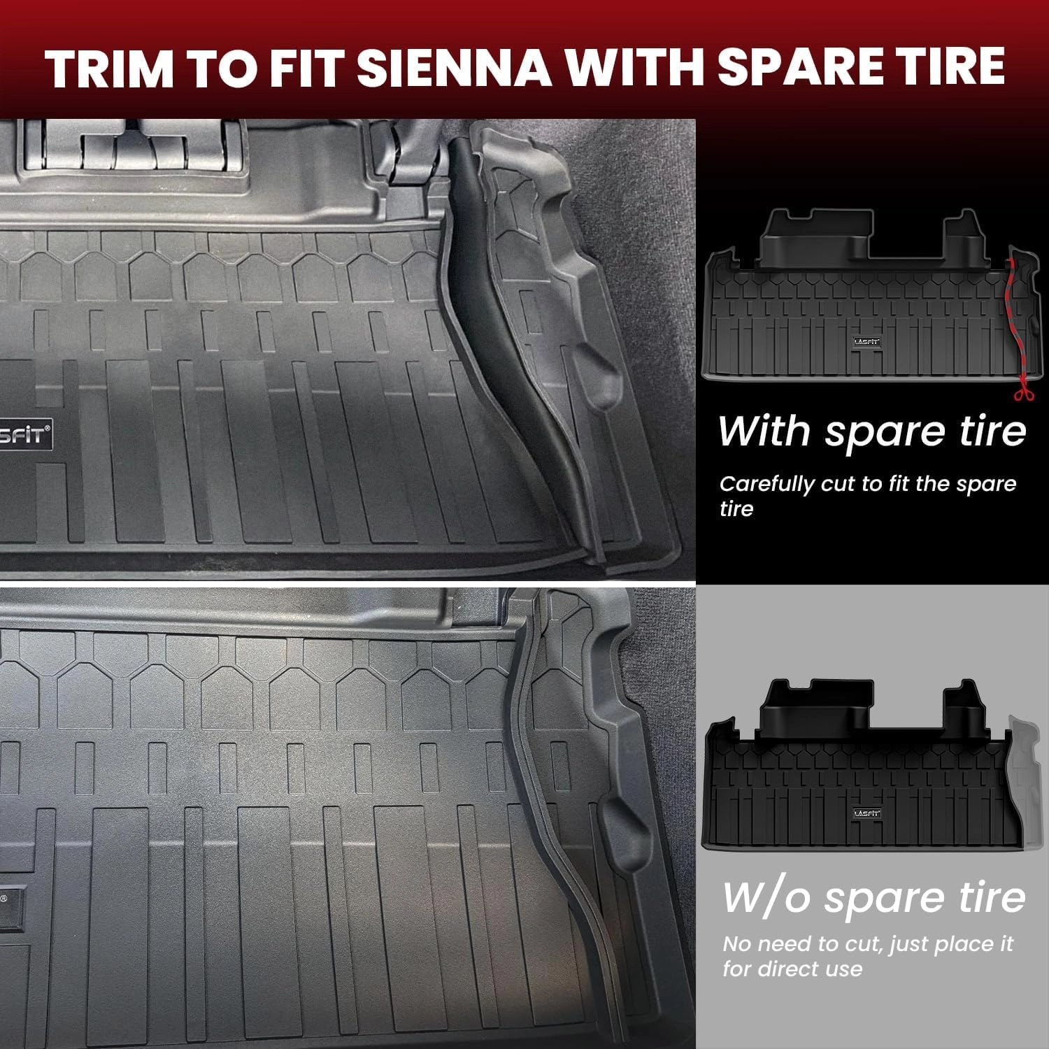 Floor Mats & Cargo Liner - Toyota Sienna 2021-2026 Front, Rear
