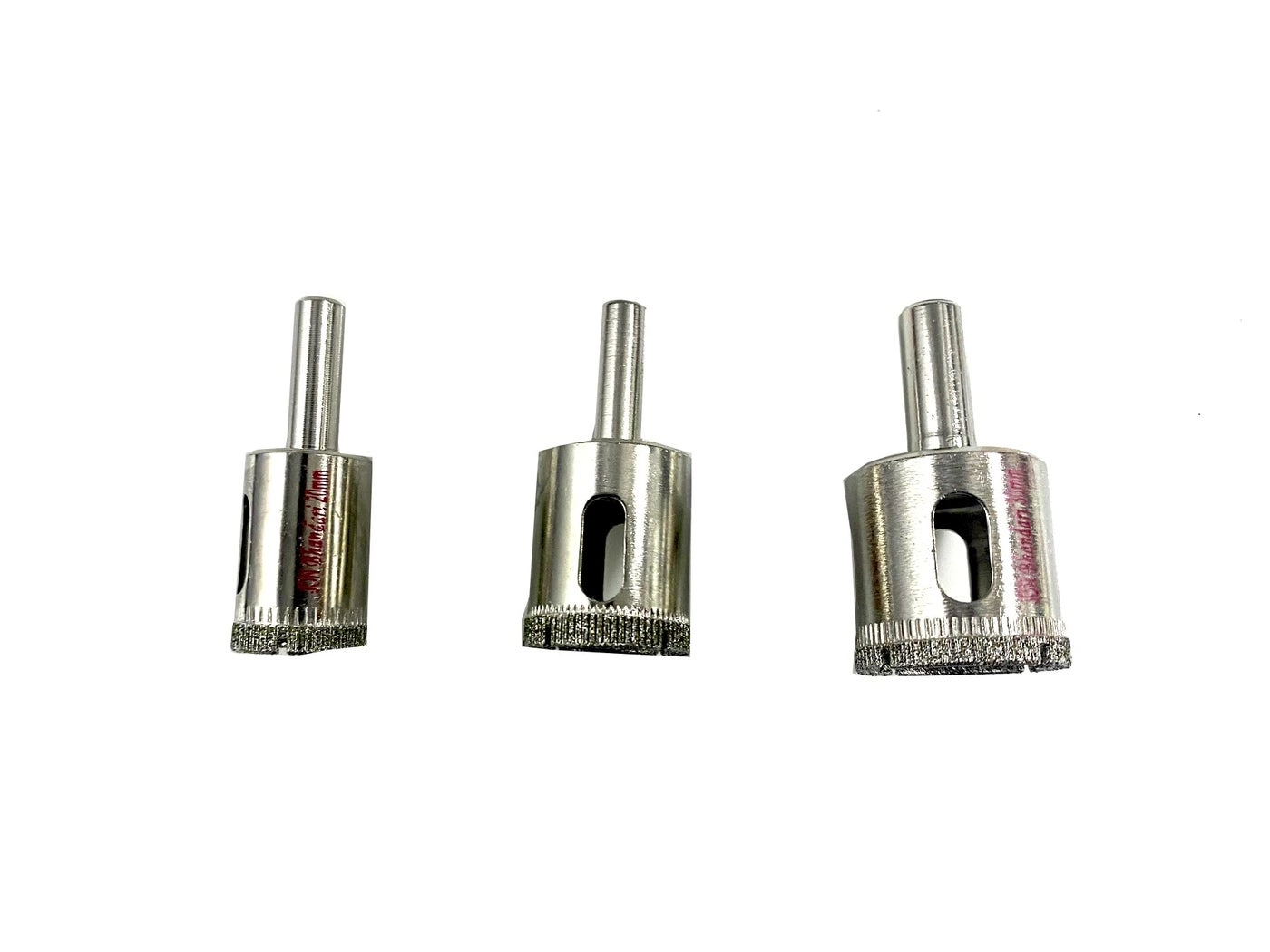Diamond Drill Bit Set for Glass - Electroplated Diamond Coating 20mm 25mm 30mm