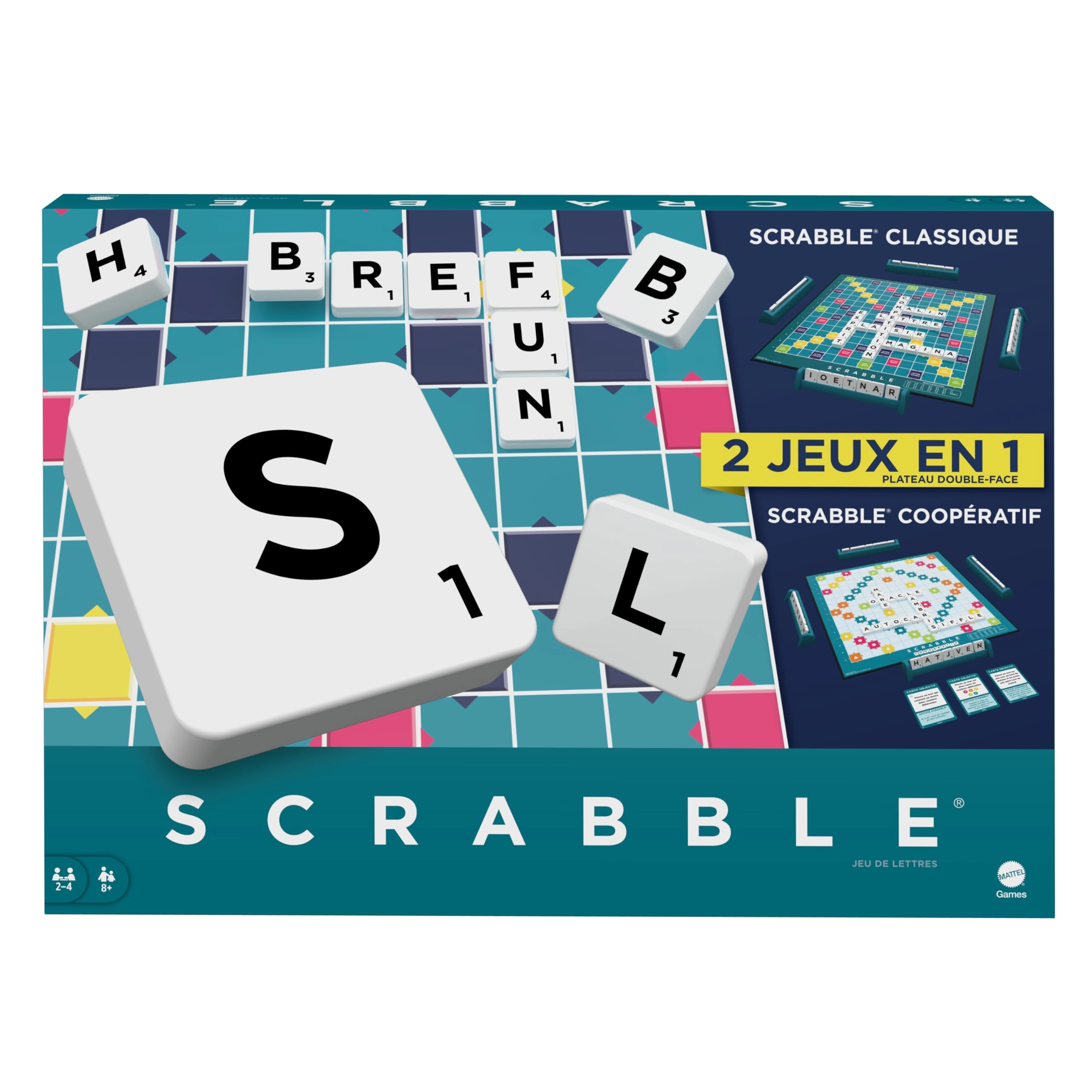 Mattel Games Scrabble Two in One (French)