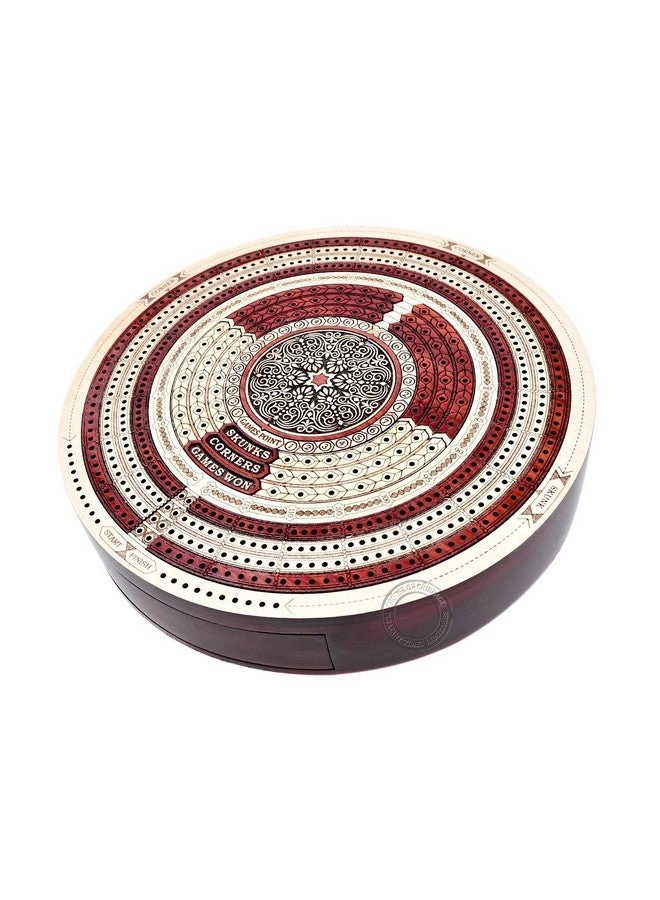 Continuous Cribbage Board - 4 Track Inlaid in Wenge Wood/Maple