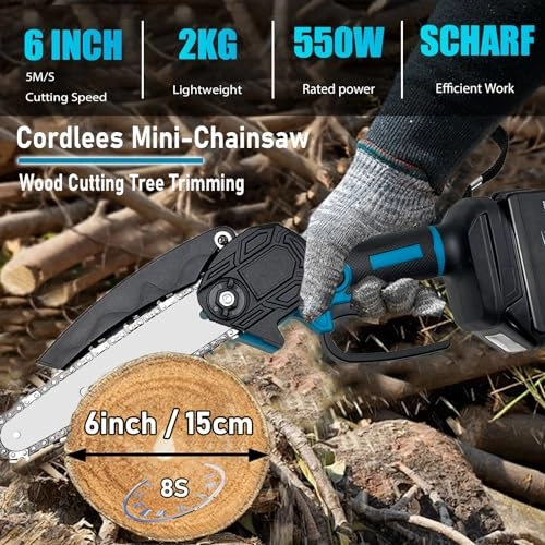 Mini Chainsaw - 6-Inch 18V Cordless