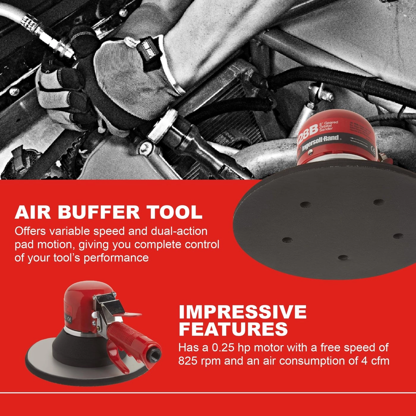 328B - Dual Action Geared Orbital 8" Pad 5/32" Orbit
