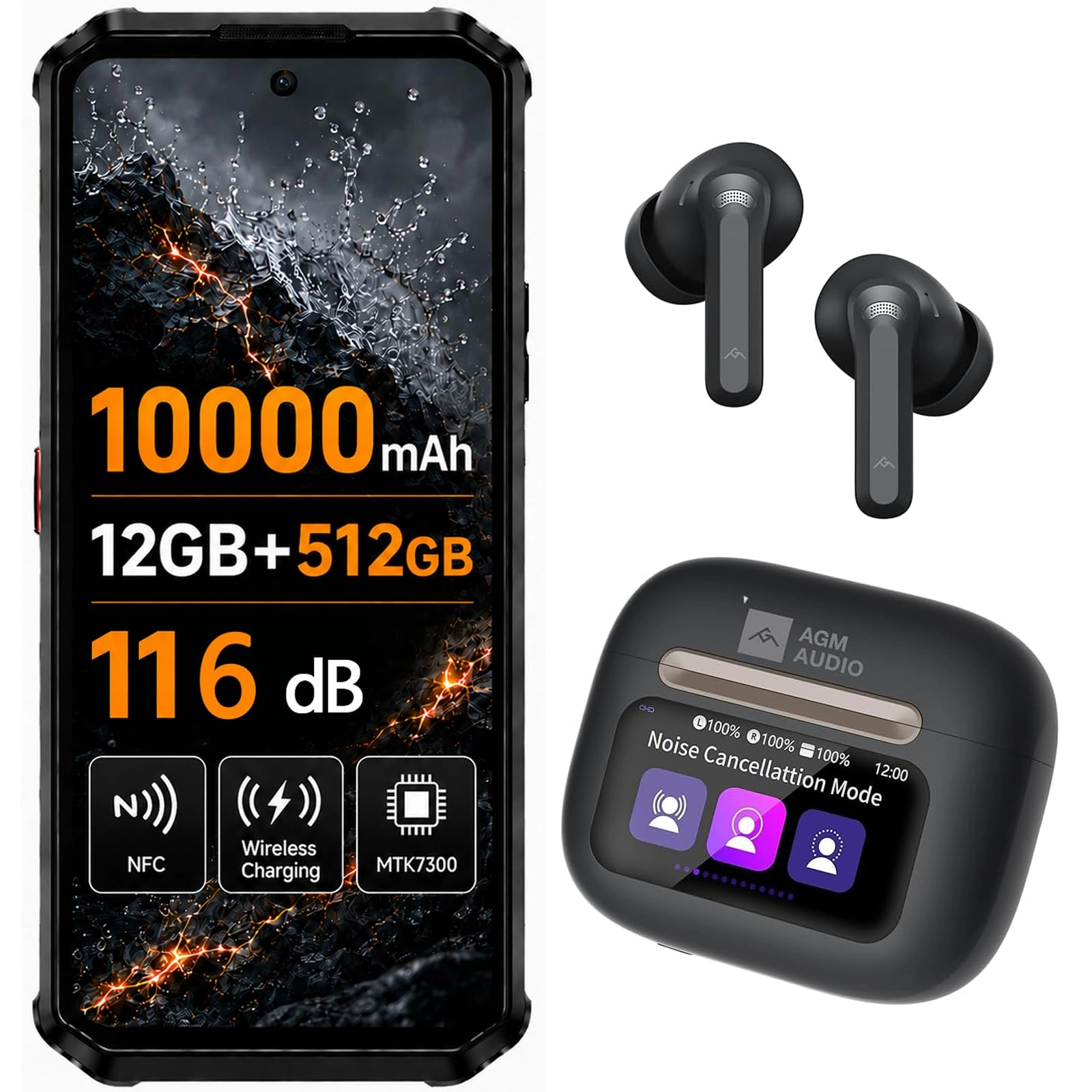 AGM G3 12GB 512GB + Buds 9 In-Ear Earbuds