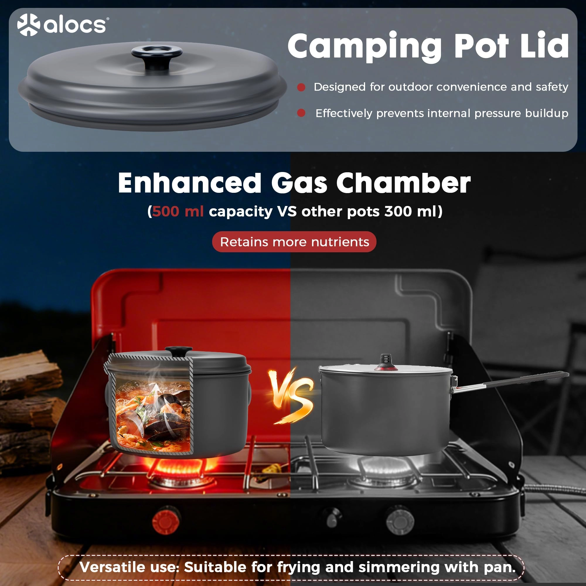 Camping Cookware Set - 3 3.5L 2.2L