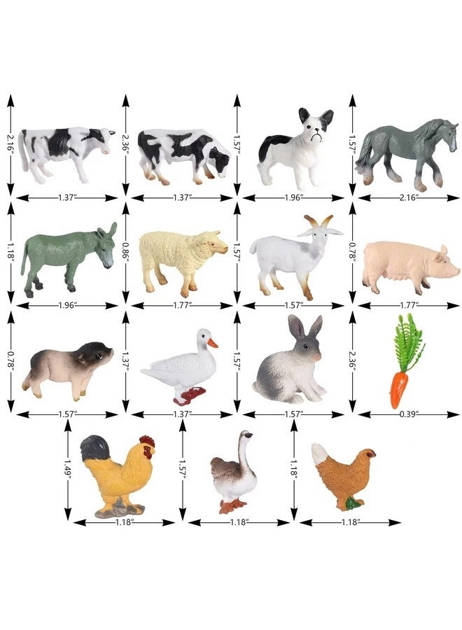 Farm Animal Figures 15 pcs