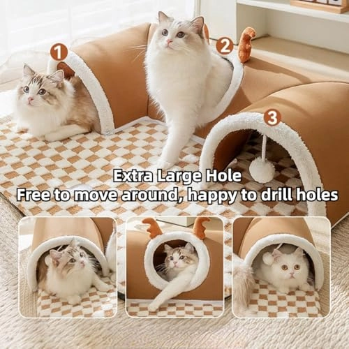 Cat Tunnel Bed - Small Cotton Velvet