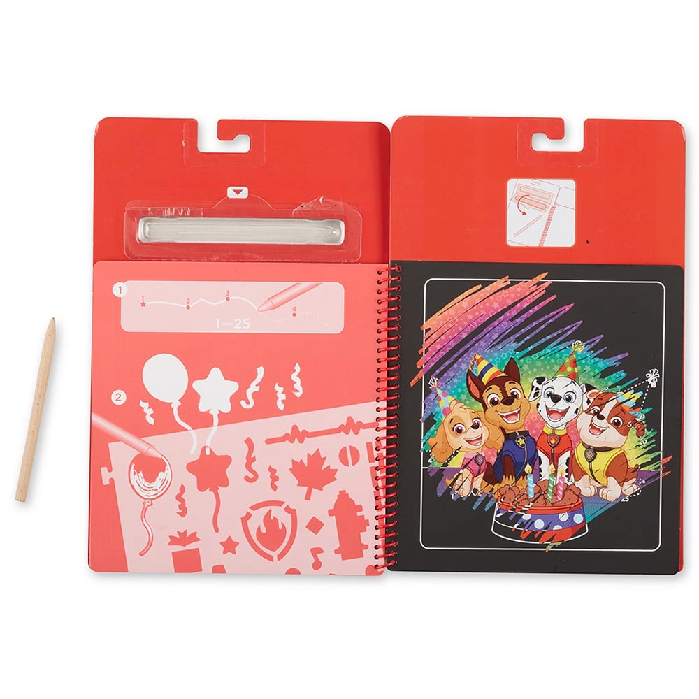 Paw Patrol Scratch Art Pad - 10 Scratch Art scenes Spiral-bound
