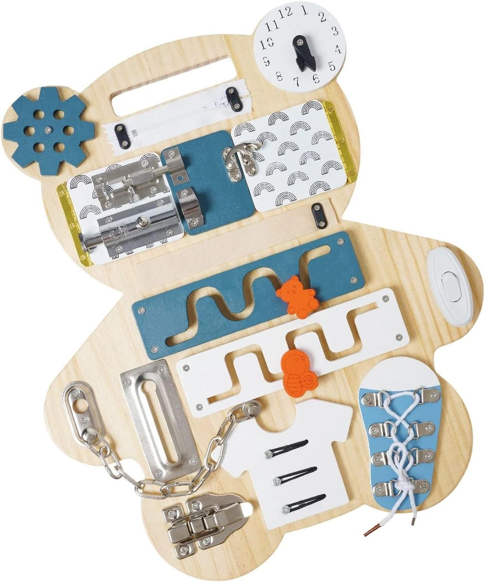 14 In 1 Wooden Busy Board - 3 +