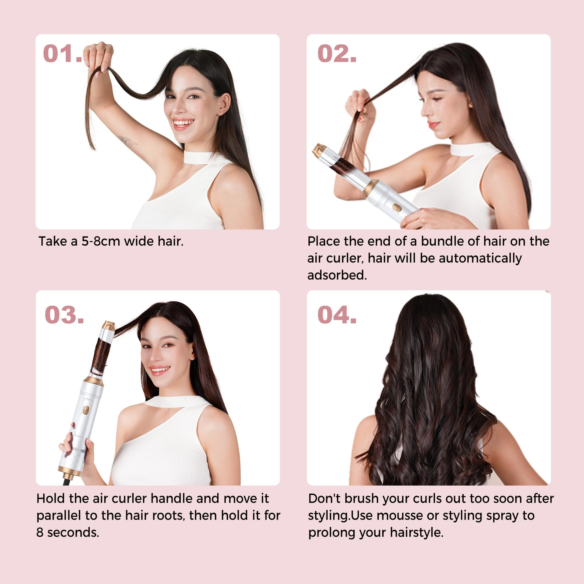 Air Styler - 6 in 1 Negative Ionic 3 Heat Settings